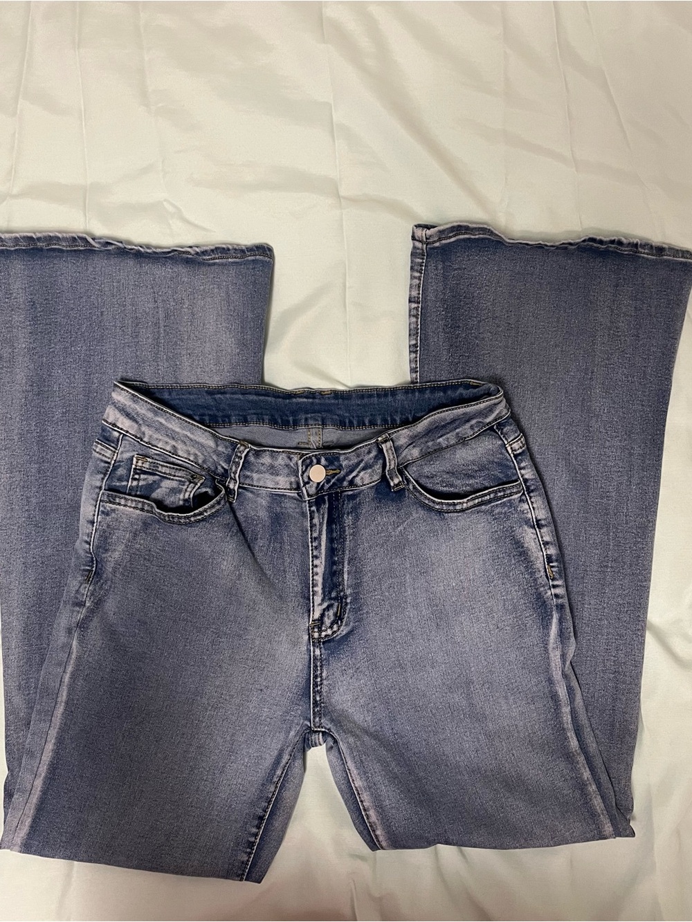 ROMWE Washed Blue Flare Jeans XL/12